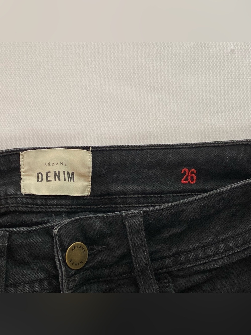 Sezane Black Slim Parfait Cotton Skinny Denim Jeans 26 Minimal Quiet Luxury - Picture 11 of 16